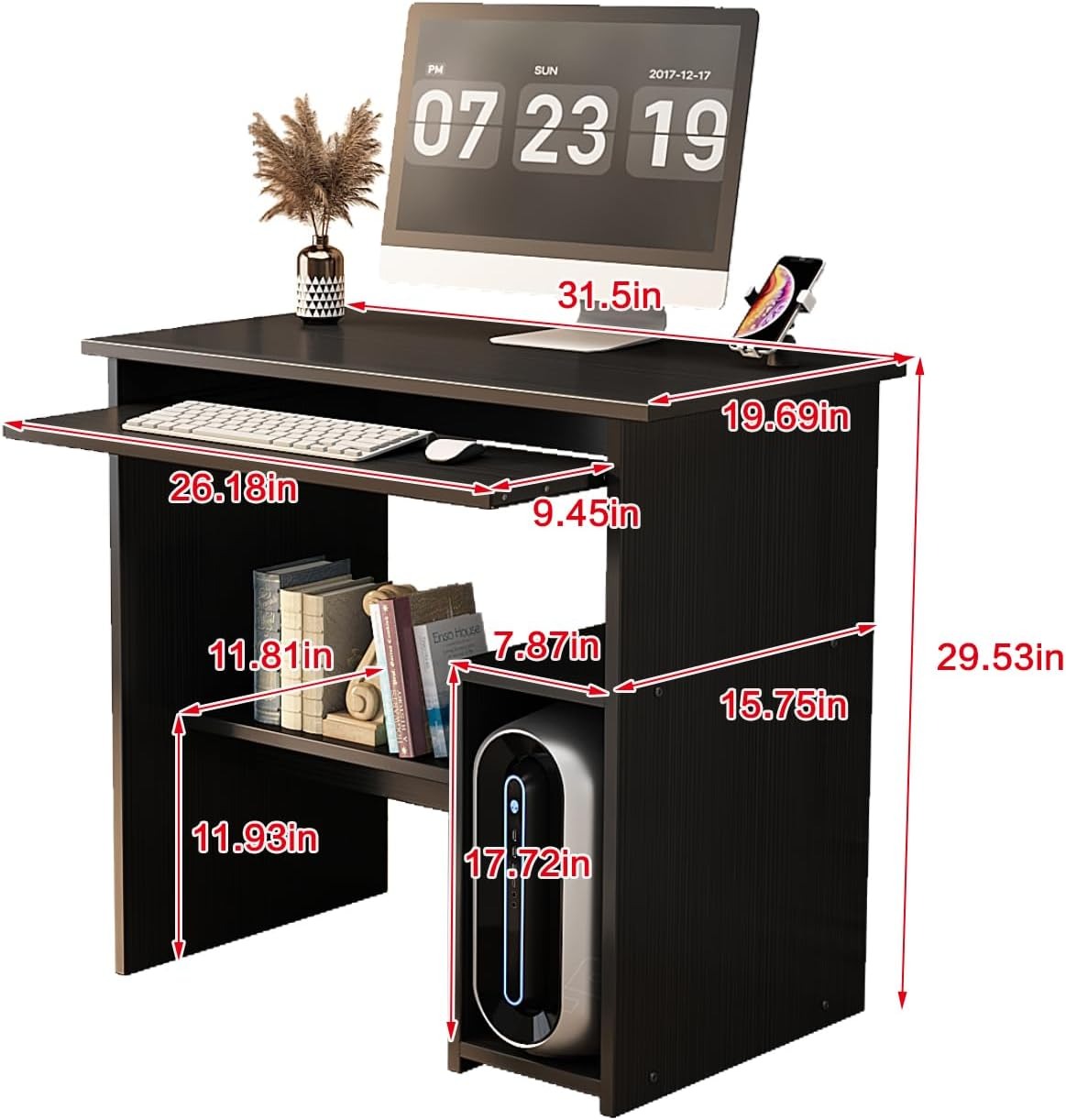Computer Desk and Drawer, Small Computer Desk For Home Office