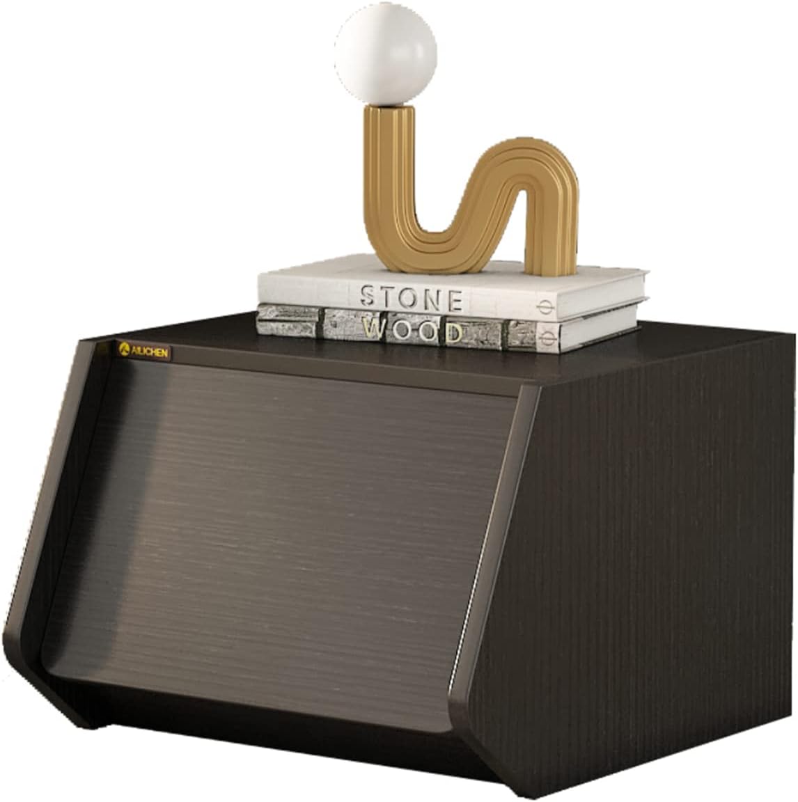 Cube Storage Organizer with Sliding Door, Small Cabinet, Wood Stacking Storage Box black
