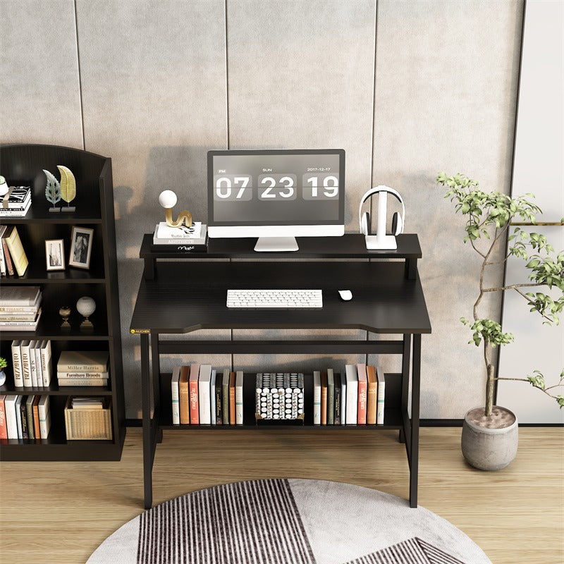 Small Computer Desk with Monitor Stand, Small PC Desk, Corner table