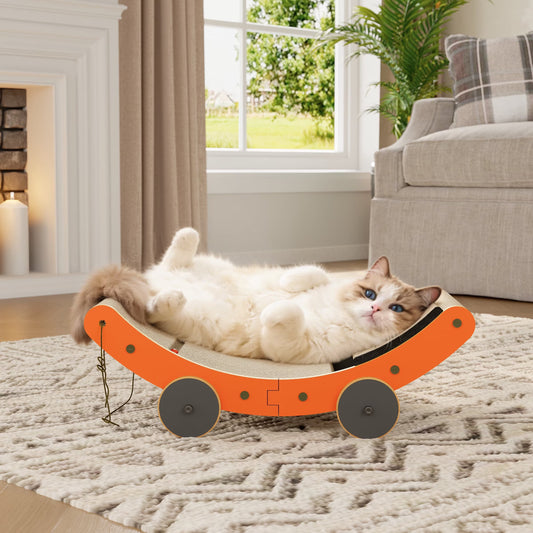 YQ JENMW Cat Roadster Scratching Board, Corrugated Cardboard Cat Scratcher, Durable Cat Scratcher Lounge Furniture for Kittens & Adult Cats