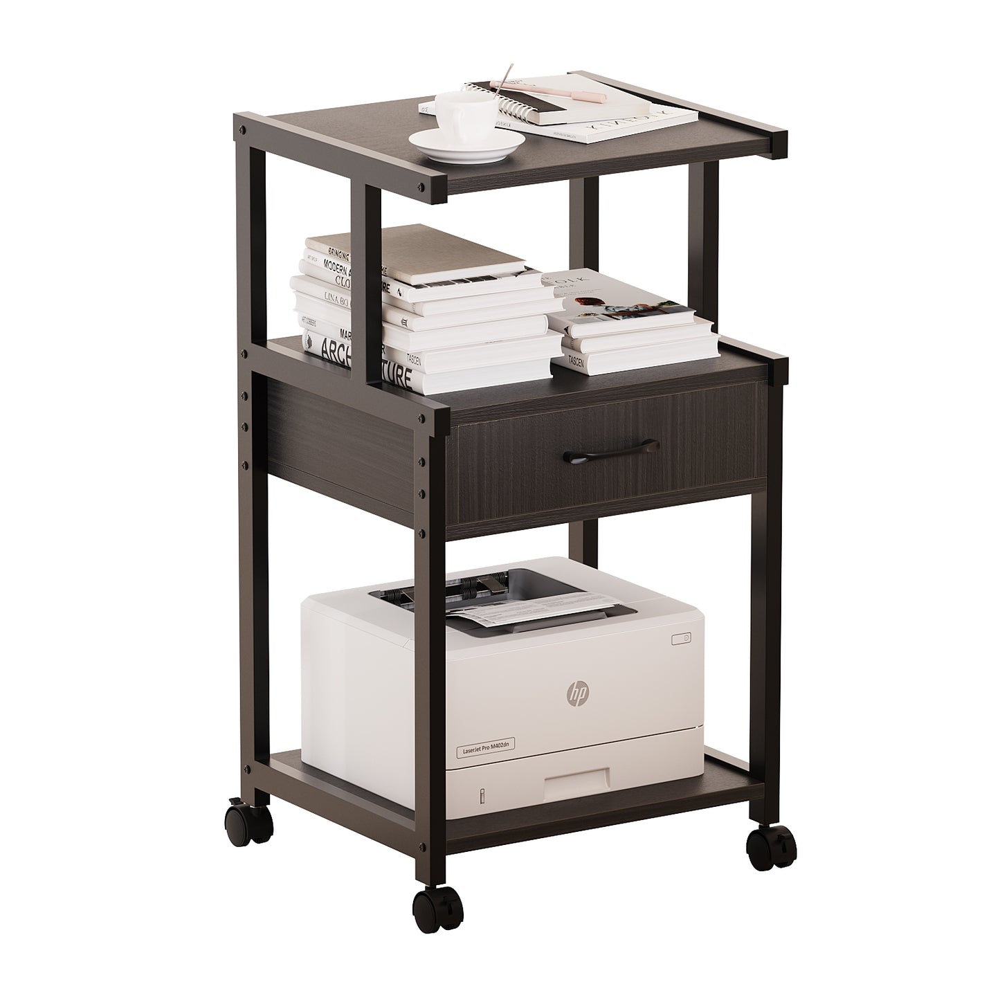 YQ JENMW Mobile Printer Stand with Drawer,Multifunctional Storage Organizer for Home,Office