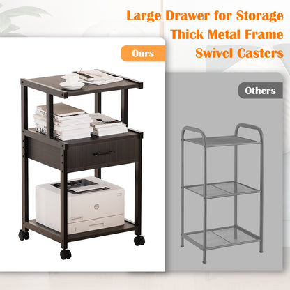YQ JENMW Mobile Printer Stand with Drawer,Multifunctional Storage Organizer for Home,Office