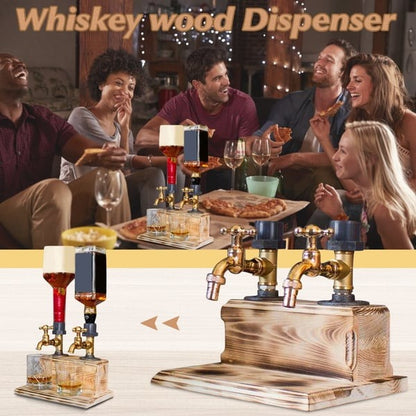 Wooden Faucet Shape Whiskey Drinks Dispenser