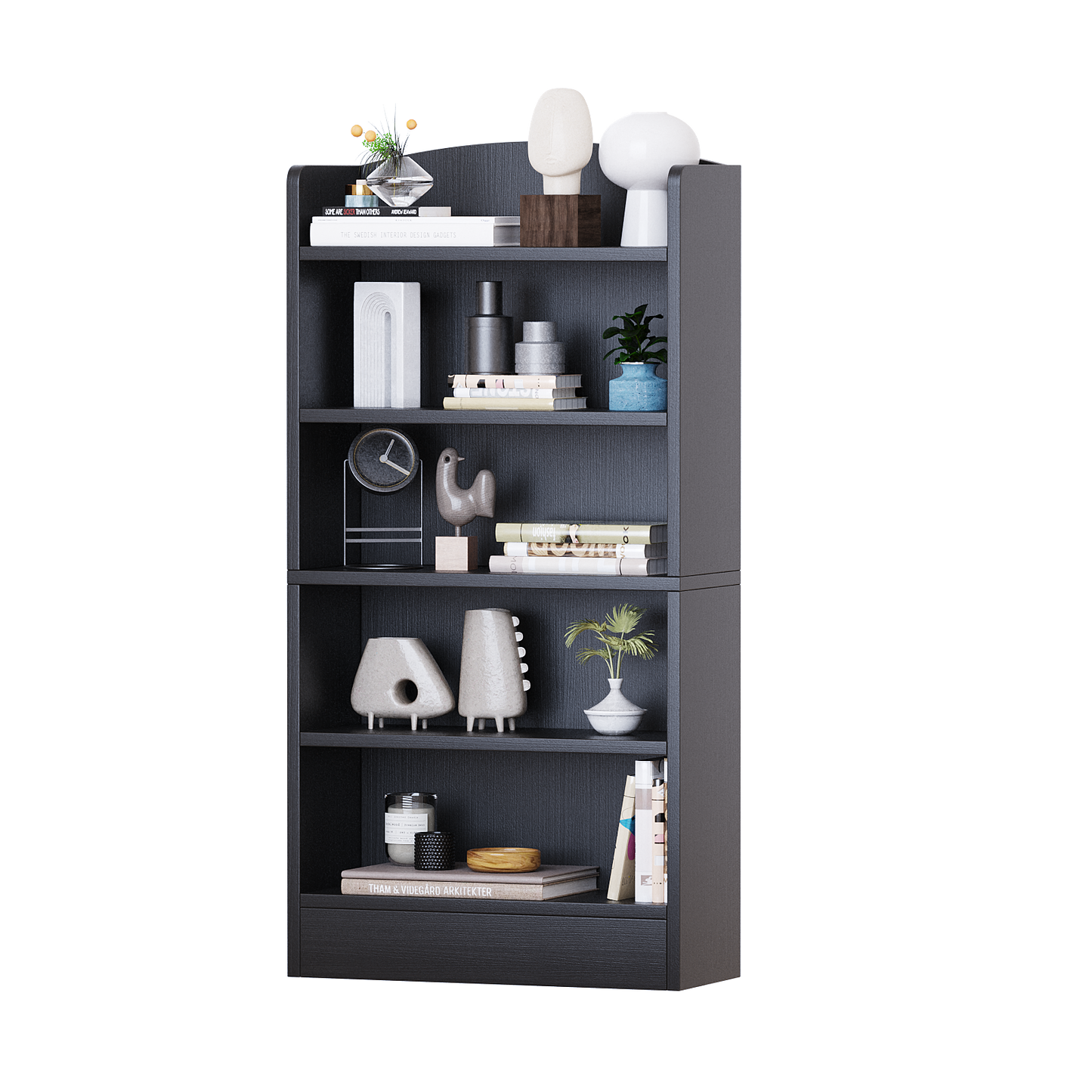 YQ JENMW 5-Tier Bookshelf,Storage Organizer Bookcase with Open Shelf,For Living Room,Bedroom,Home Office
