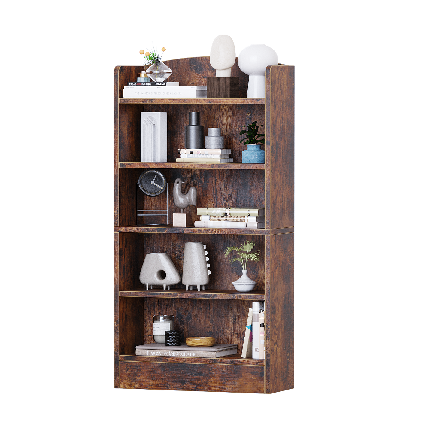 YQ JENMW 5-Tier Bookshelf,Storage Organizer Bookcase with Open Shelf,For Living Room,Bedroom,Home Office