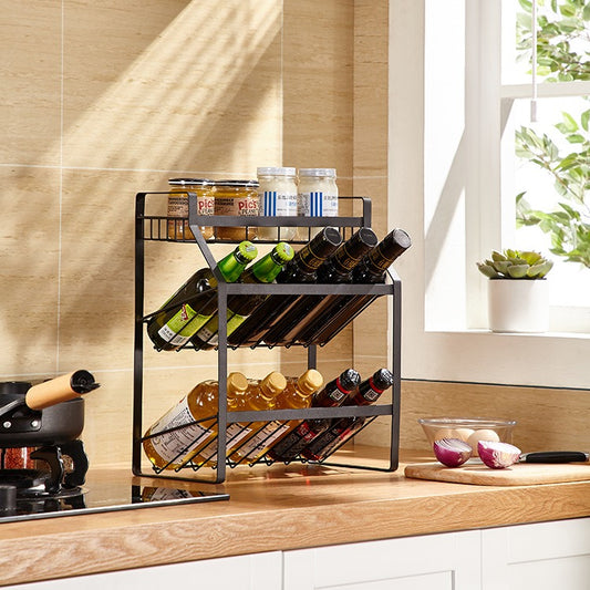 Kitchen countertop storage rack home floor multi-function condiment spice rack