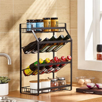 Kitchen countertop storage rack home floor multi-function condiment spice rack