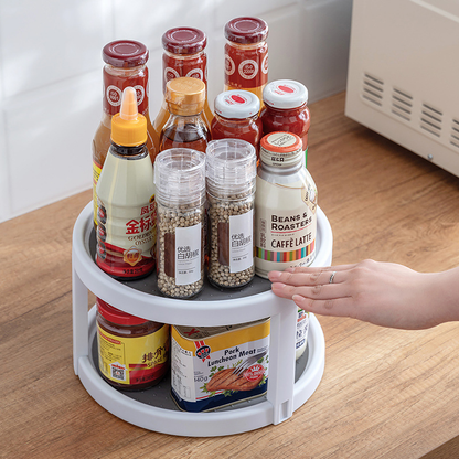 Kitchen Spice Carousel Desktop Organizer Storage Rack