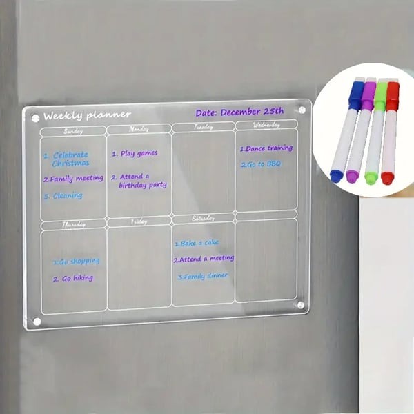 Magnetic Schedule Planner For Fridge【Permanently reusable】