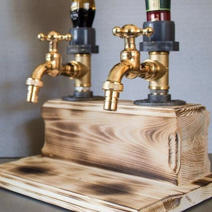 Wooden Faucet Shape Whiskey Drinks Dispenser