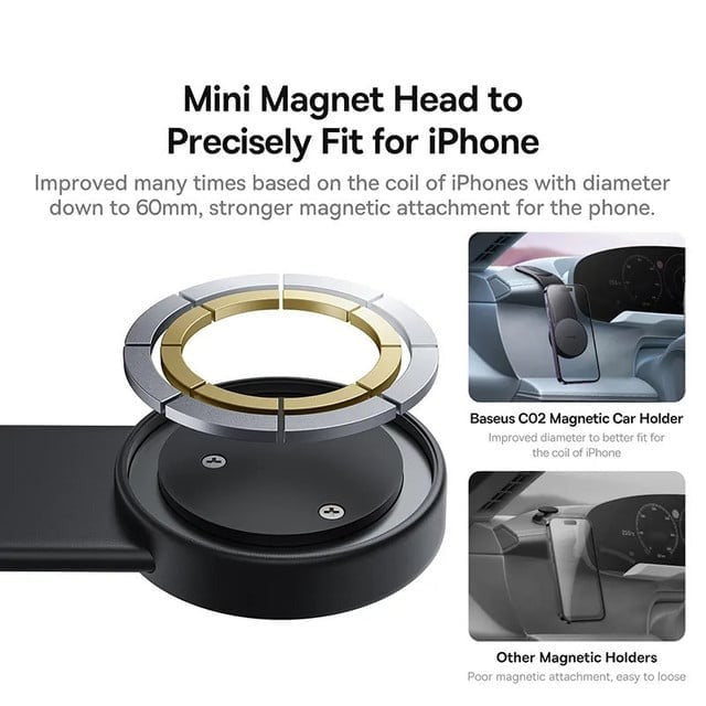 Folding mobile phone holder with strong magnet