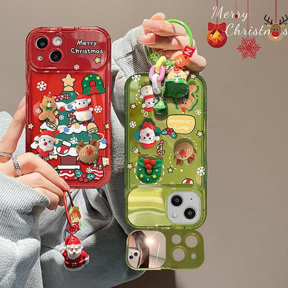 🎅Christmas Tree Pendant Flip Mirror Case Cover For iPhone