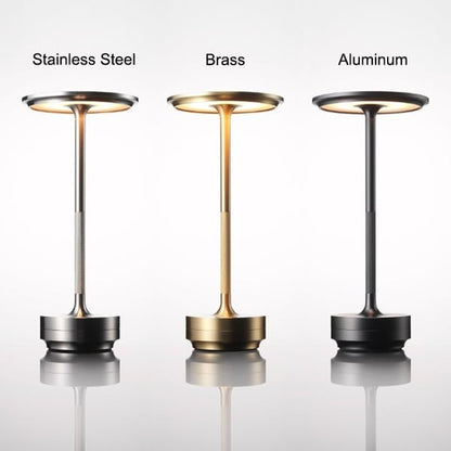 Metallic Cordless Table Lamp - Dimmable & Rechargeable