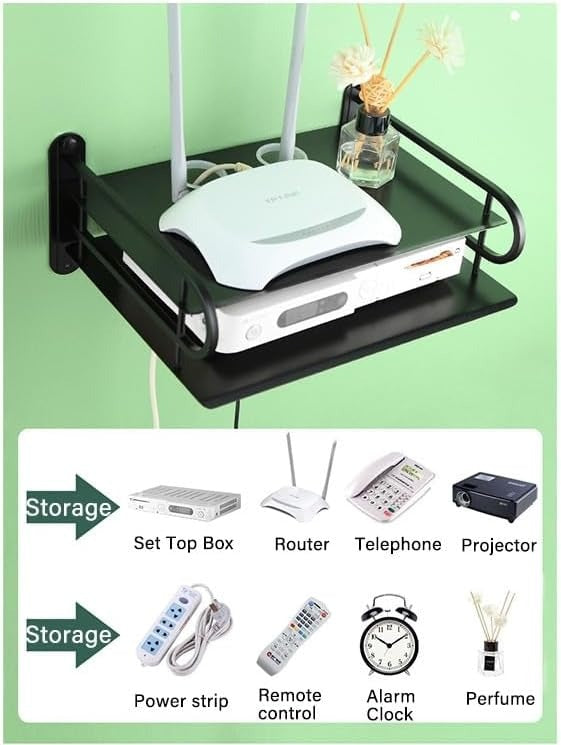 Floating Shelf Wall bracket Cable TV Box Bracket Projector Wall Shelf for Routers/DVD Players