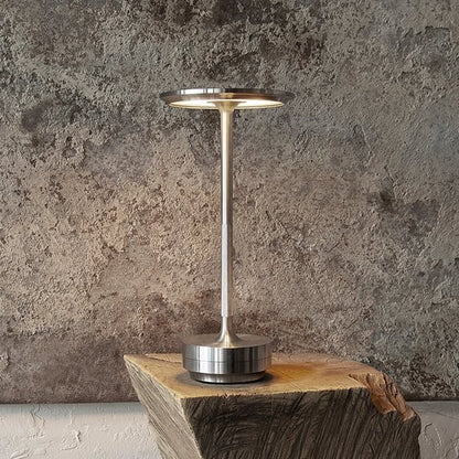 Metallic Cordless Table Lamp - Dimmable & Rechargeable