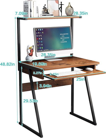 2-Tier Computer Desk with Keyboard Tray