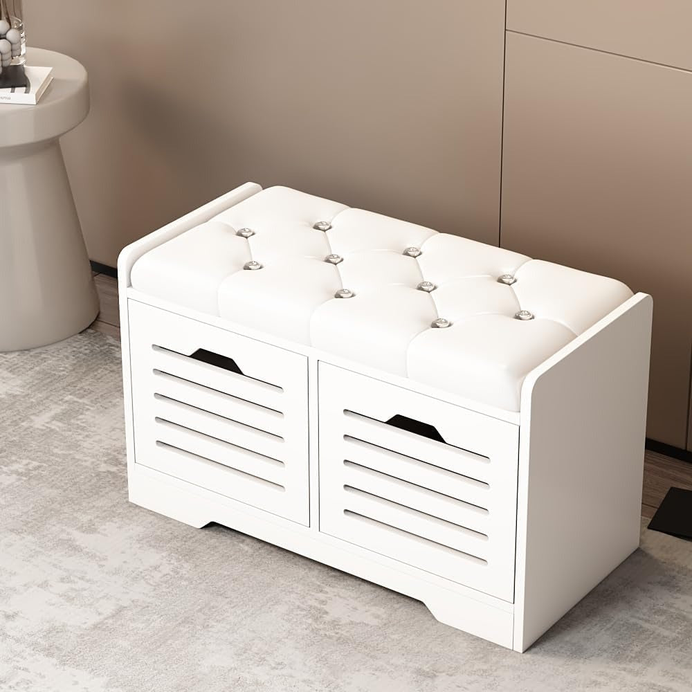 Shoe Storage Bench with 2 Storage Drawer