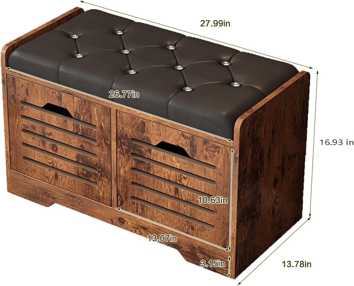 Shoe Storage Bench with 2 Storage Drawer