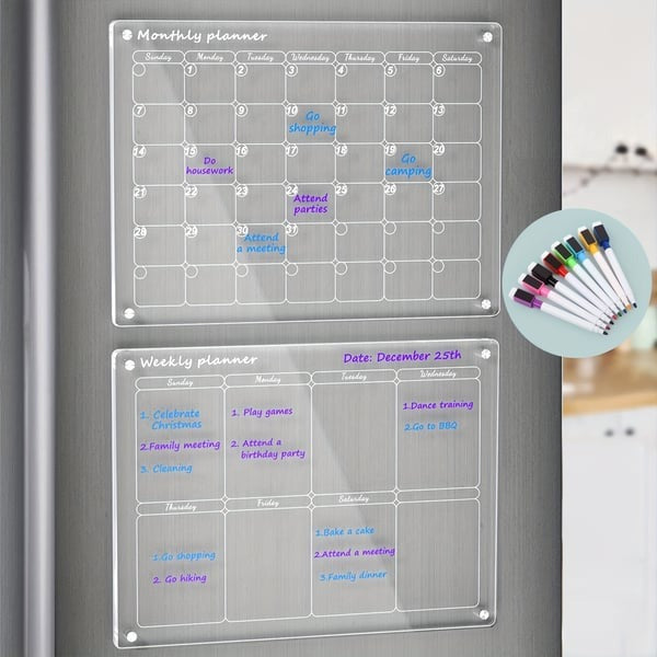 Magnetic Schedule Planner For Fridge【Permanently reusable】