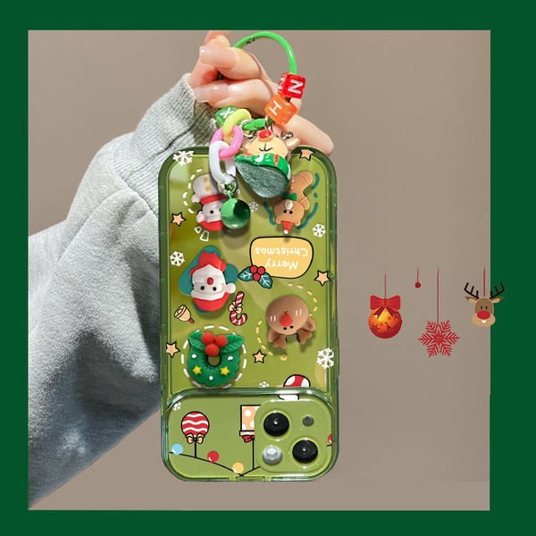 🎅Christmas Tree Pendant Flip Mirror Case Cover For iPhone