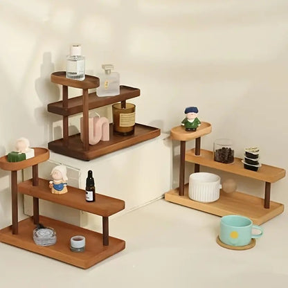 Multi-Layer Wooden Storage Rack, Desktop Ornaments