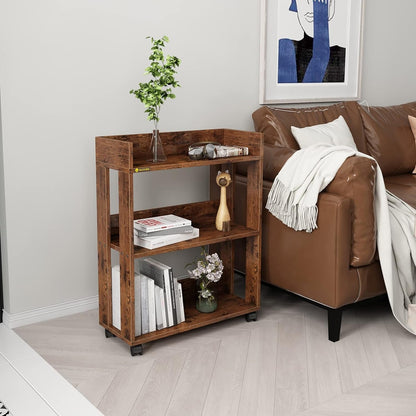 3-Tier Open Wood Shelving Unit Mobile Storage