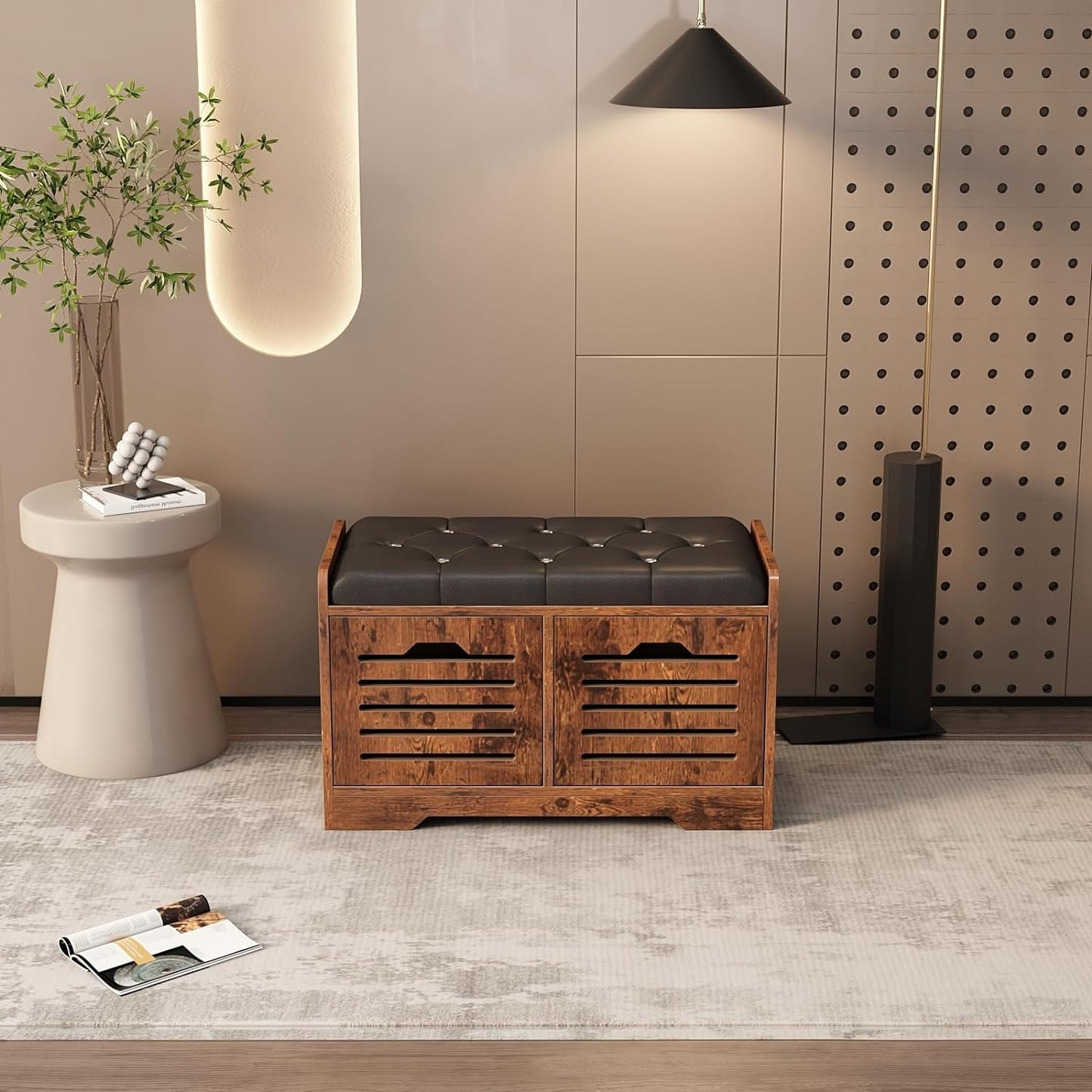 Shoe Storage Bench with 2 Storage Drawer