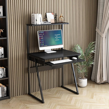 2-Tier Computer Desk with Keyboard Tray