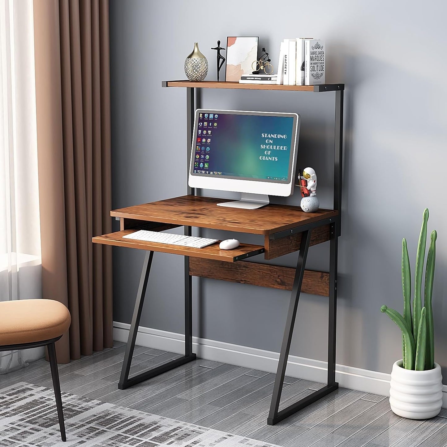 2-Tier Computer Desk with Keyboard Tray