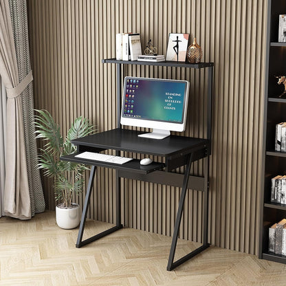 2-Tier Computer Desk with Keyboard Tray