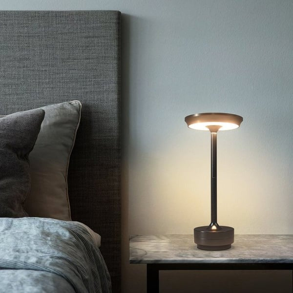 Metallic Cordless Table Lamp - Dimmable & Rechargeable