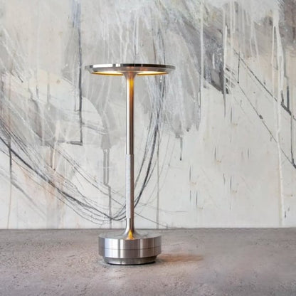 Metallic Cordless Table Lamp - Dimmable & Rechargeable