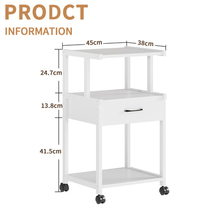 YQ JENMW Mobile Printer Stand with Drawer,Multifunctional Storage Organizer for Home,Office