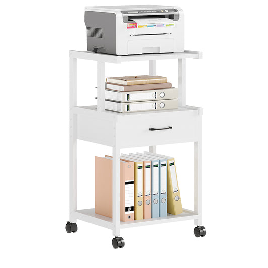 YQ JENMW Mobile Printer Stand with Drawer,Multifunctional Storage Organizer for Home,Office