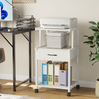 YQ JENMW Mobile Printer Stand with Drawer,Multifunctional Storage Organizer for Home,Office