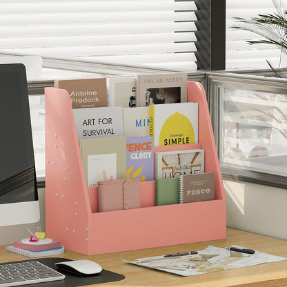 YQ JENMW 4-Tier Bookshelf,Small Sling Desktop Bookshelf Storage Rack for Living Room,Office,Study