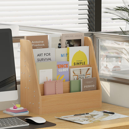 YQ JENMW 4-Tier Bookshelf,Small Sling Desktop Bookshelf Storage Rack for Living Room,Office,Study