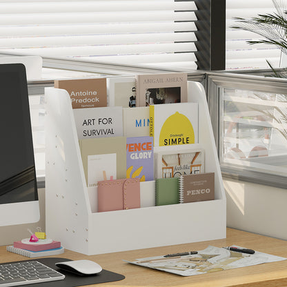 YQ JENMW 4-Tier Bookshelf,Small Sling Desktop Bookshelf Storage Rack for Living Room,Office,Study
