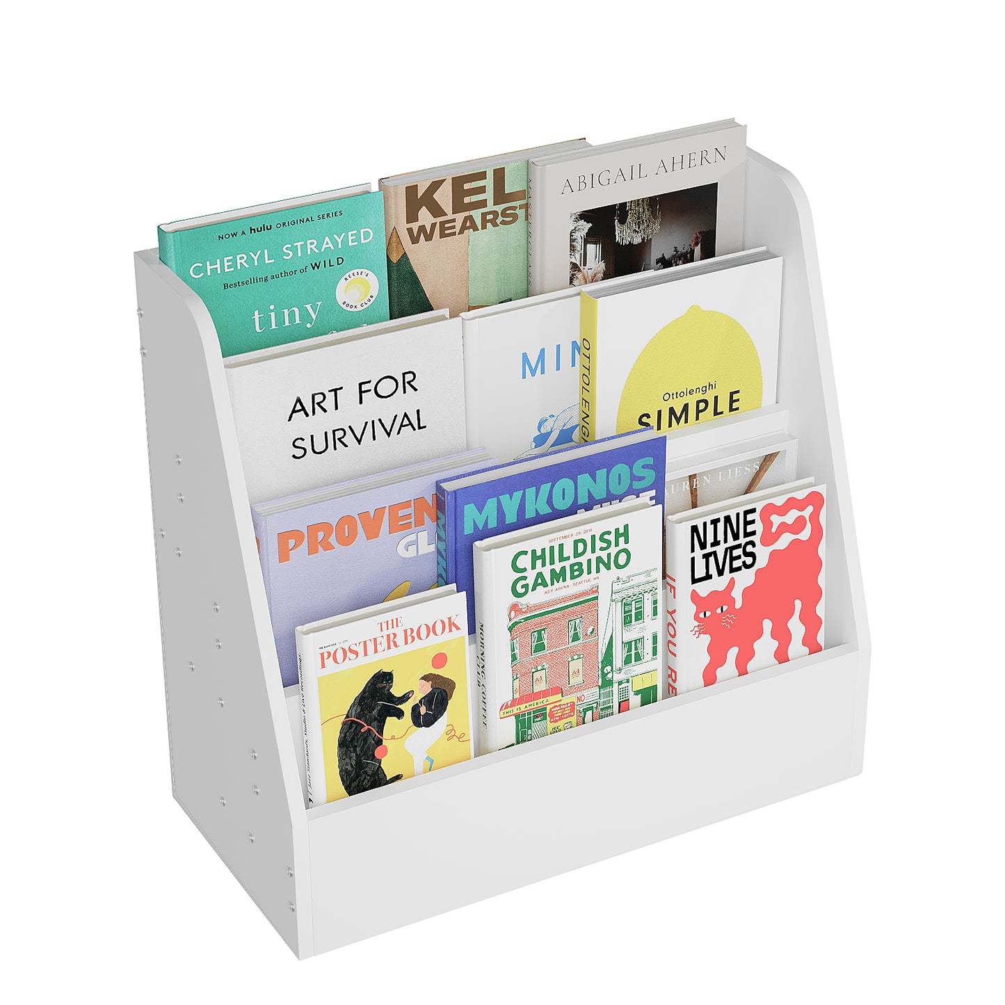 YQ JENMW 4-Tier Bookshelf,Small Sling Desktop Bookshelf Storage Rack for Living Room,Office,Study