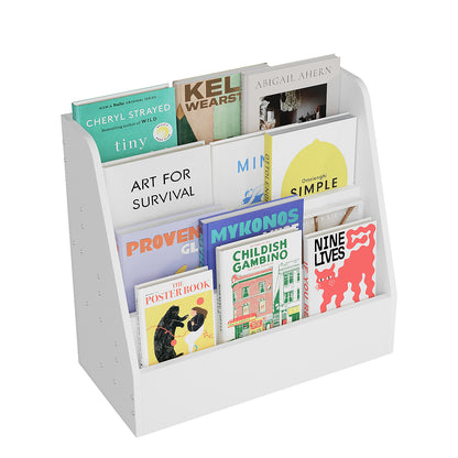 YQ JENMW 4-Tier Bookshelf,Small Sling Desktop Bookshelf Storage Rack for Living Room,Office,Study