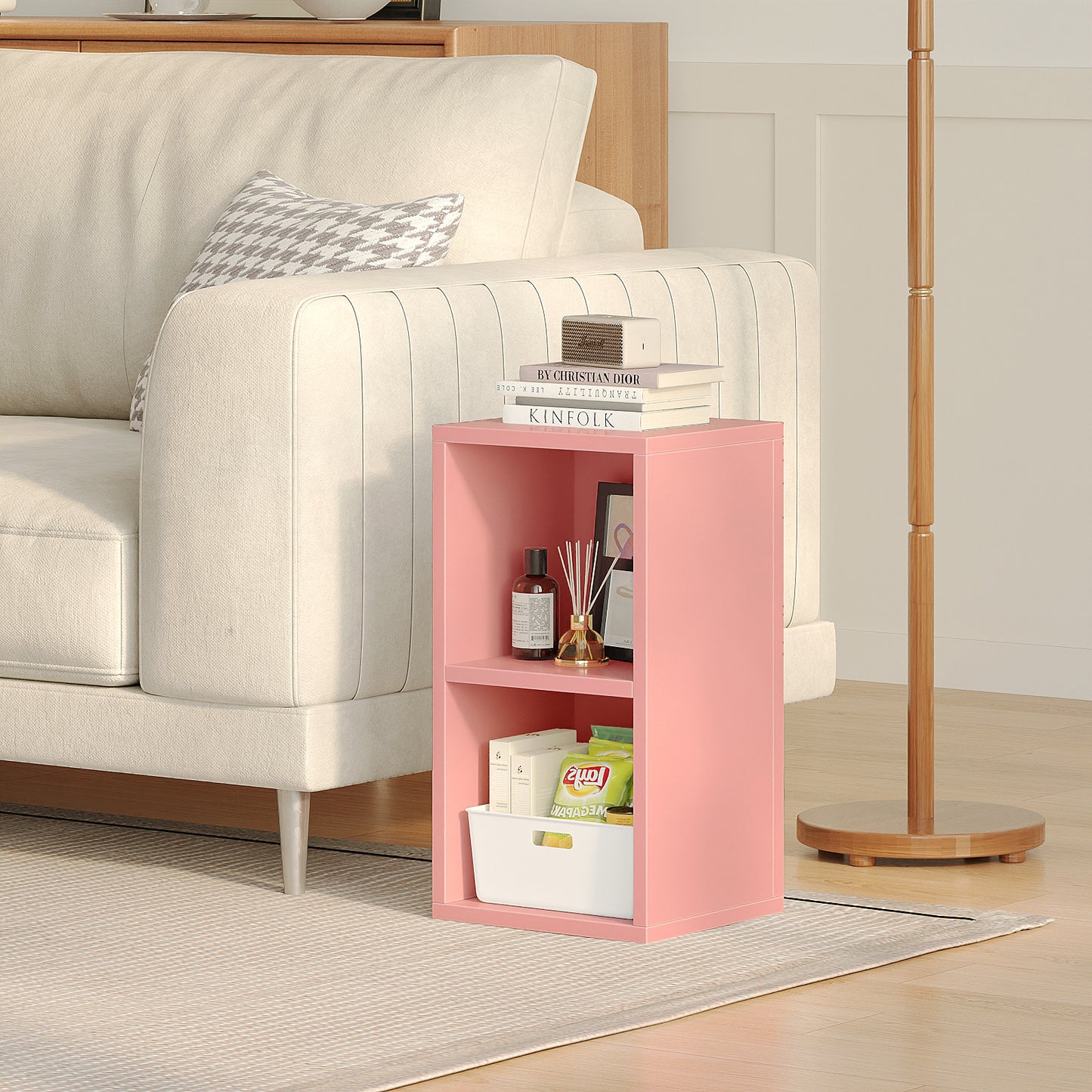 YQ JENMW 2-Tier Storage Shelf,Compact Space-Saving Organizer for Living Room,Bedroom,Kitchen,Office