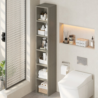 YQ JENMW Narrow Storage Bookcase,6 Tier Bookshelf for Home Office,Kitchen,Living Room,Bedroom