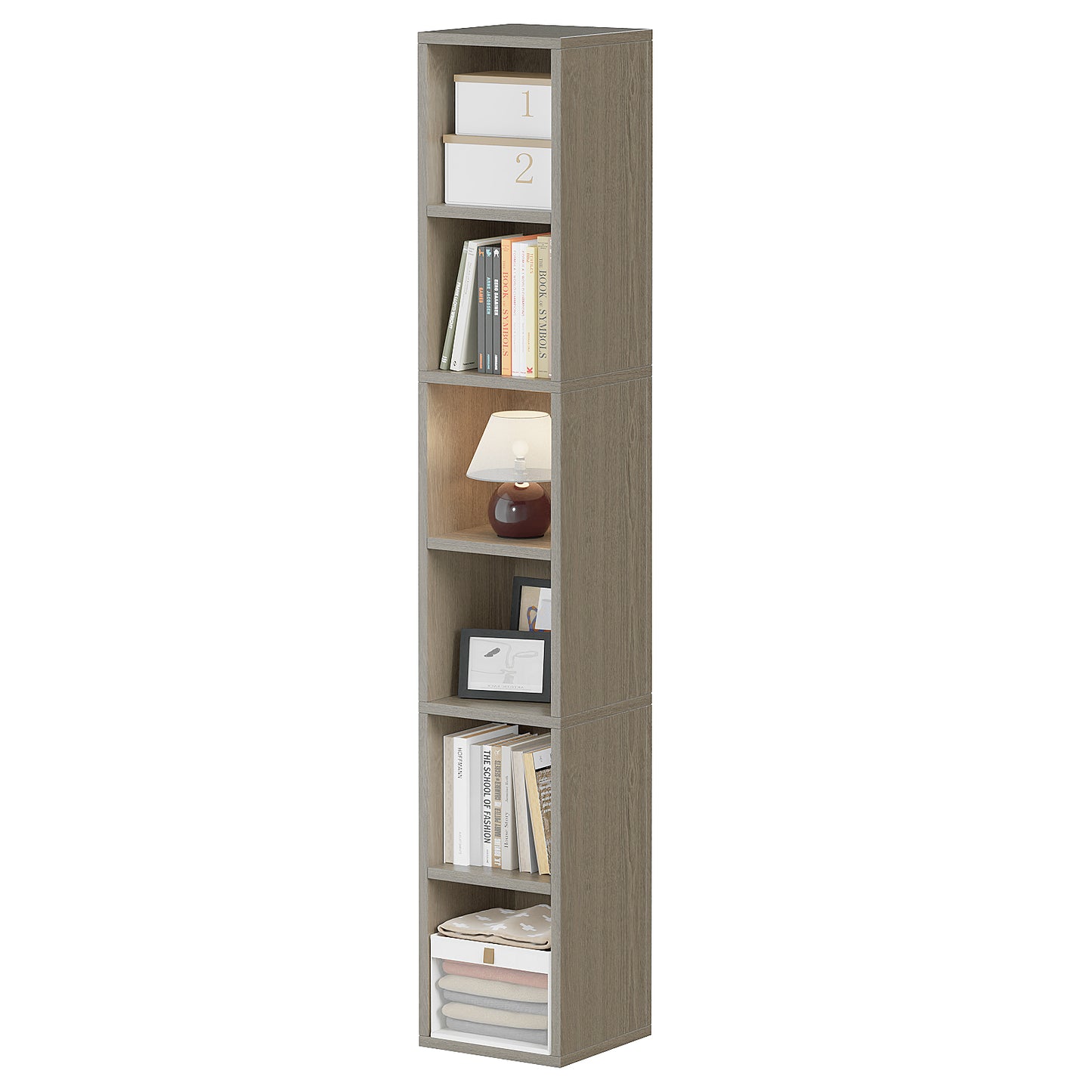 YQ JENMW Narrow Storage Bookcase,6 Tier Bookshelf for Home Office,Kitchen,Living Room,Bedroom