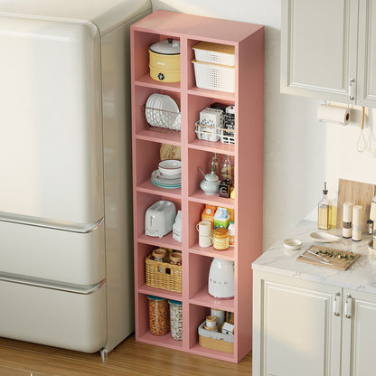 YQ JENMW Narrow Storage Bookcase,6 Tier Bookshelf for Home Office,Kitchen,Living Room,Bedroom