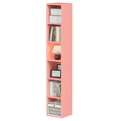 YQ JENMW Narrow Storage Bookcase,6 Tier Bookshelf for Home Office,Kitchen,Living Room,Bedroom