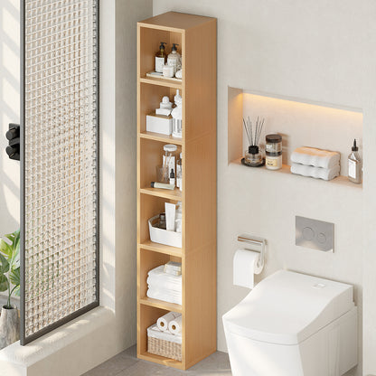 YQ JENMW Narrow Storage Bookcase,6 Tier Bookshelf for Home Office,Kitchen,Living Room,Bedroom