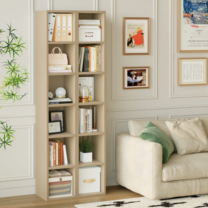 YQ JENMW Narrow Storage Bookcase,6 Tier Bookshelf for Home Office,Kitchen,Living Room,Bedroom