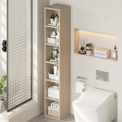 YQ JENMW Narrow Storage Bookcase,6 Tier Bookshelf for Home Office,Kitchen,Living Room,Bedroom