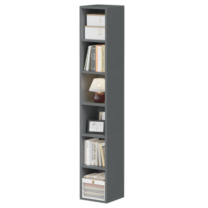 YQ JENMW Narrow Storage Bookcase,6 Tier Bookshelf for Home Office,Kitchen,Living Room,Bedroom