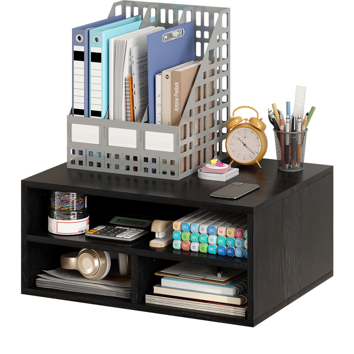 YQ JENMW 2-Tier Desktop Storage Organizer,Stackable Cabinet Organizer for Home Office,Bedroom,Study